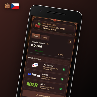 E-peněženky Skrill, Neteller, MiFinity a Revolut pro okamžitý vklad v Crazytower Casino