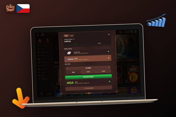 Ověření totožnosti KYC v Crazytower Casino — osoba s dokladem u formuláře na notebooku