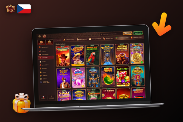 Stažení Crazytower Casino APK přes QR kód naskenovaný smartphonem z notebooku